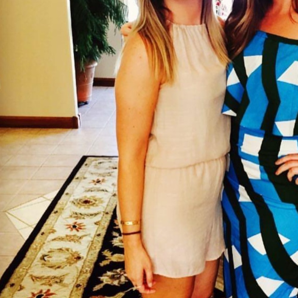 Tan Shorts Romper, Size M